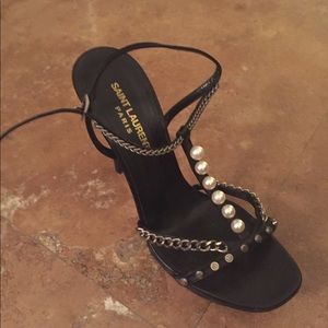 Ysl heels black Alice sandal platform